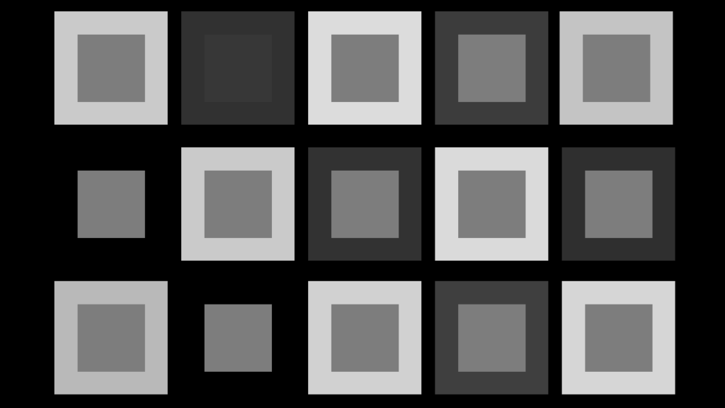 Example of an illusion that would normally be color-based, but is grayscale in this game.
