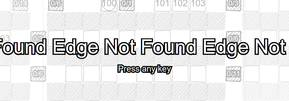 Title screen of Edge Not Found.